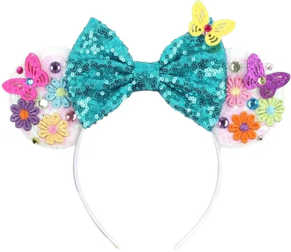 Butterfly Inspired Mickey Ears / Flower Mouse Ears / Headband / Red Ears / Pink Ears - Walmart.co... | Walmart (US)
