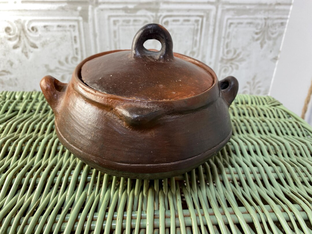 Vintage Pottery Bowl With Lid, Rounded Bottom, Ethiopian Pottery for Cooking, Handled, Unique Sha... | Etsy (US)