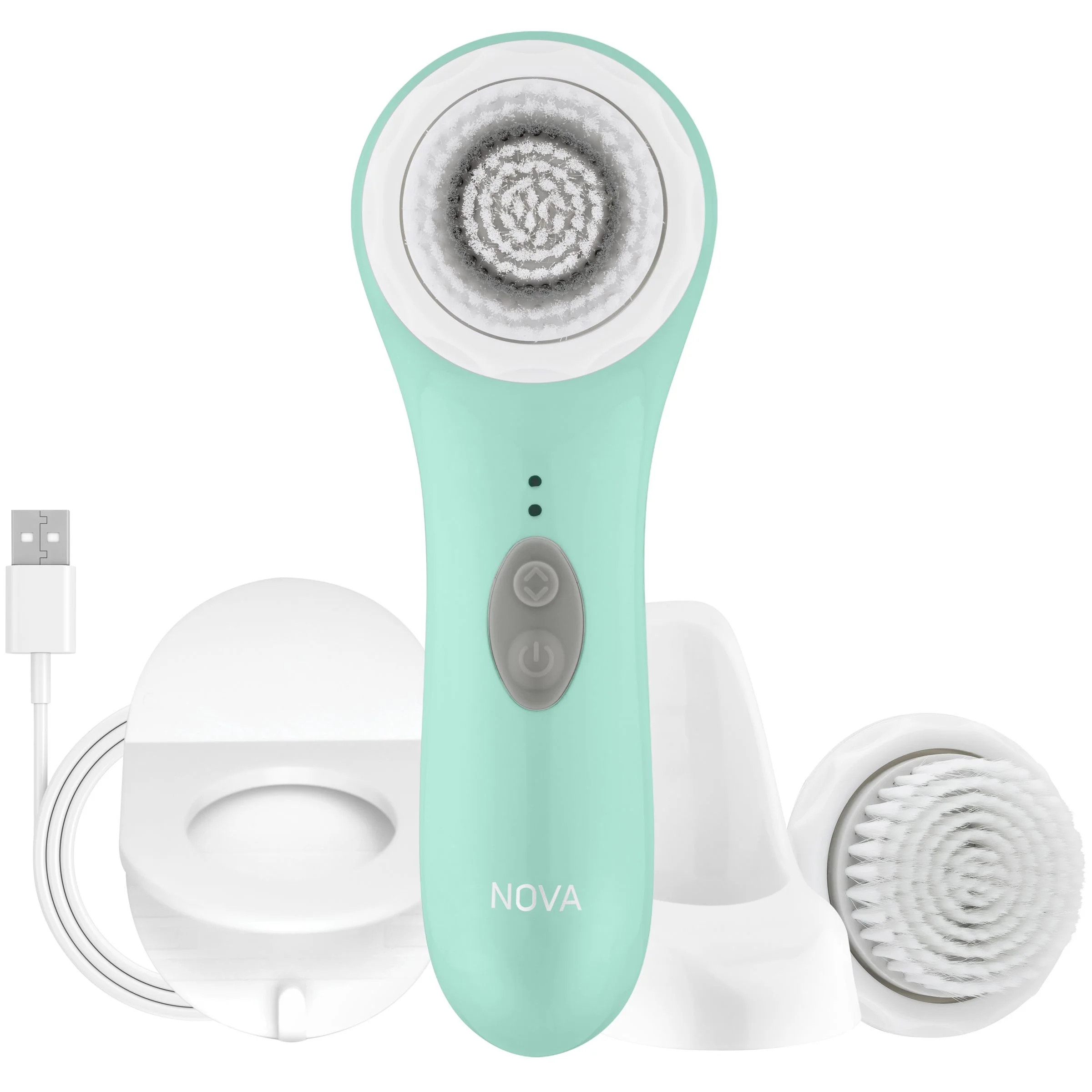 Spa Sciences NOVA Sonic Cleaning Brush, Antimicrobial Brush Bristles, Mint | Walmart (US)