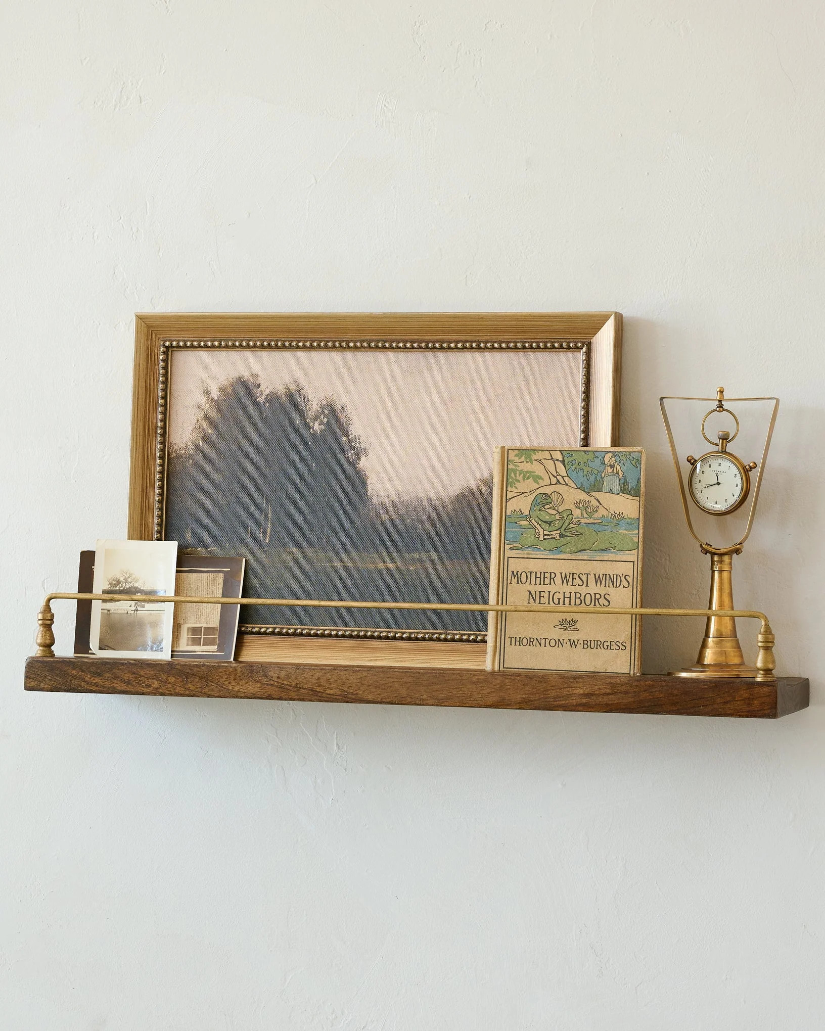 Elliott Wood and Brass Picture Ledge | Magnolia