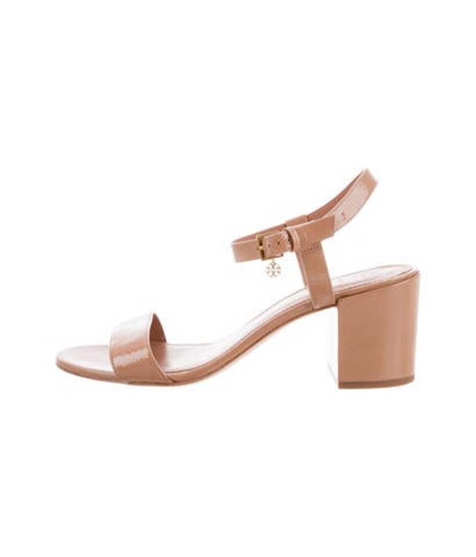 Tory Burch Patent Leather Ankle Strap Sandals Nude Tory Burch Patent Leather Ankle Strap Sandals | The RealReal
