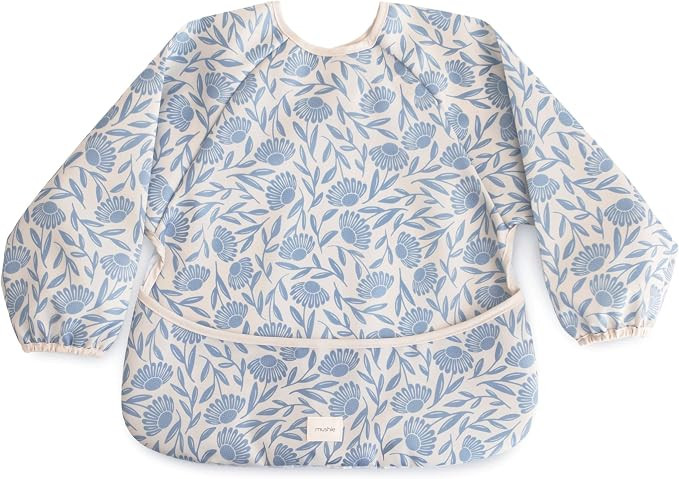 mushie Long Sleeve Baby Bib | Water Resistant Adjustable Fit | Ages 6-24 Months, Machine Washable... | Amazon (US)