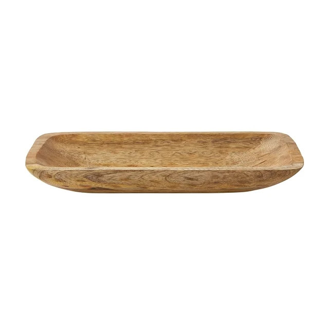 Better Homes & Gardens 12" x 6" Hand Carved Wood Tray by Dave & Jenny Marrs | Walmart (US)