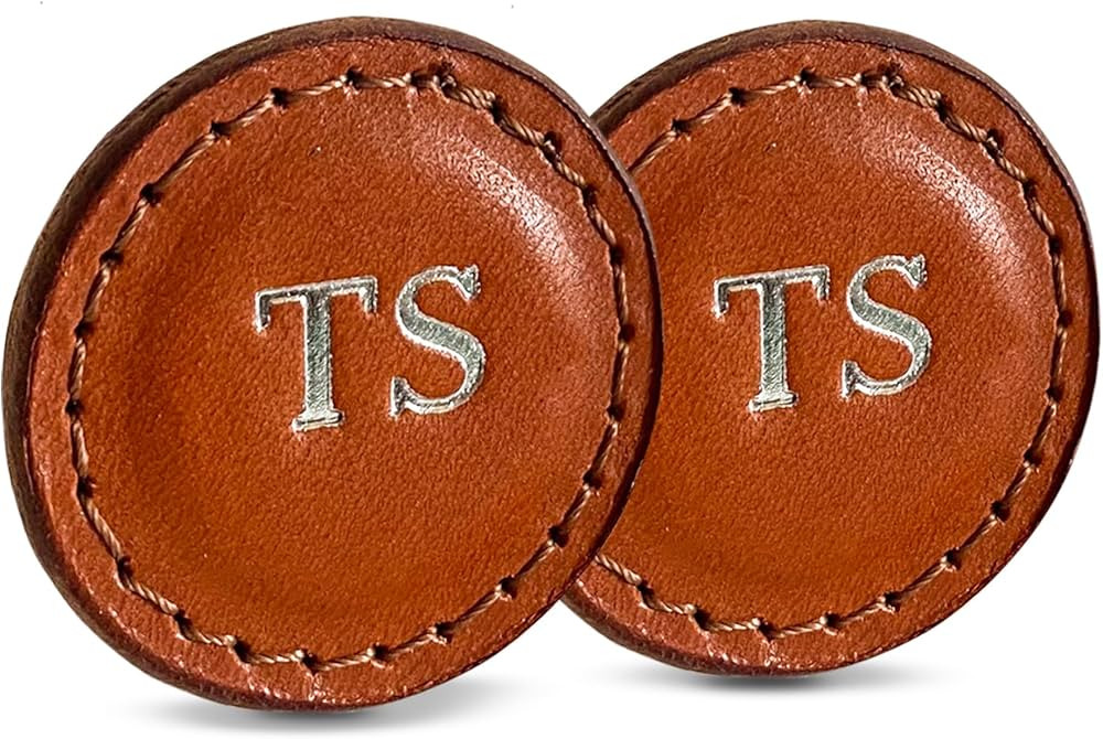 Personalized Golf Ball Markers (Tan, Set of 2) - Golf Gifts for Men - Monogrammed Initial Custom ... | Amazon (US)