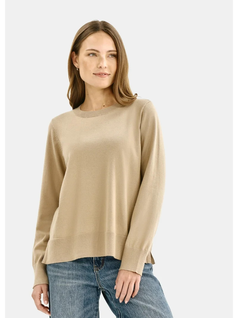 Time and Tru Women’s Fine Gauge Pullover Sweater, Size XS-3XL | Walmart (US)