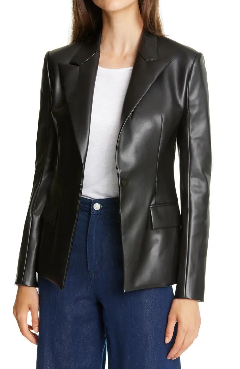 Peaked Lapel Faux Leather Blazer | Nordstrom