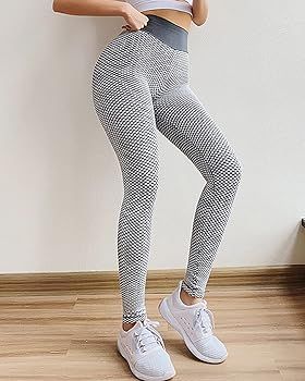 MOSHENGQI Women's Ruched Butt Lifting High Waist Yoga Pants Tummy Control Stretchy Workout Leggin... | Amazon (US)