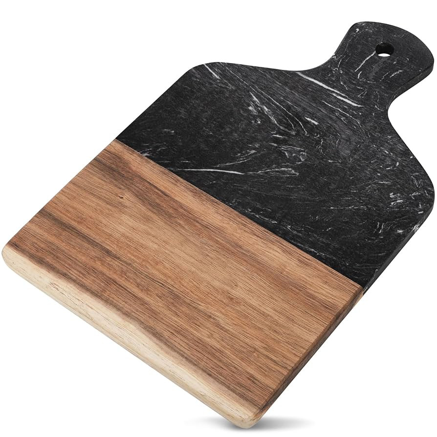 Coloch Marble and Acacia Wood Cutting Board, Black Charcuterie Chopping Board with Handle, Decora... | Amazon (US)