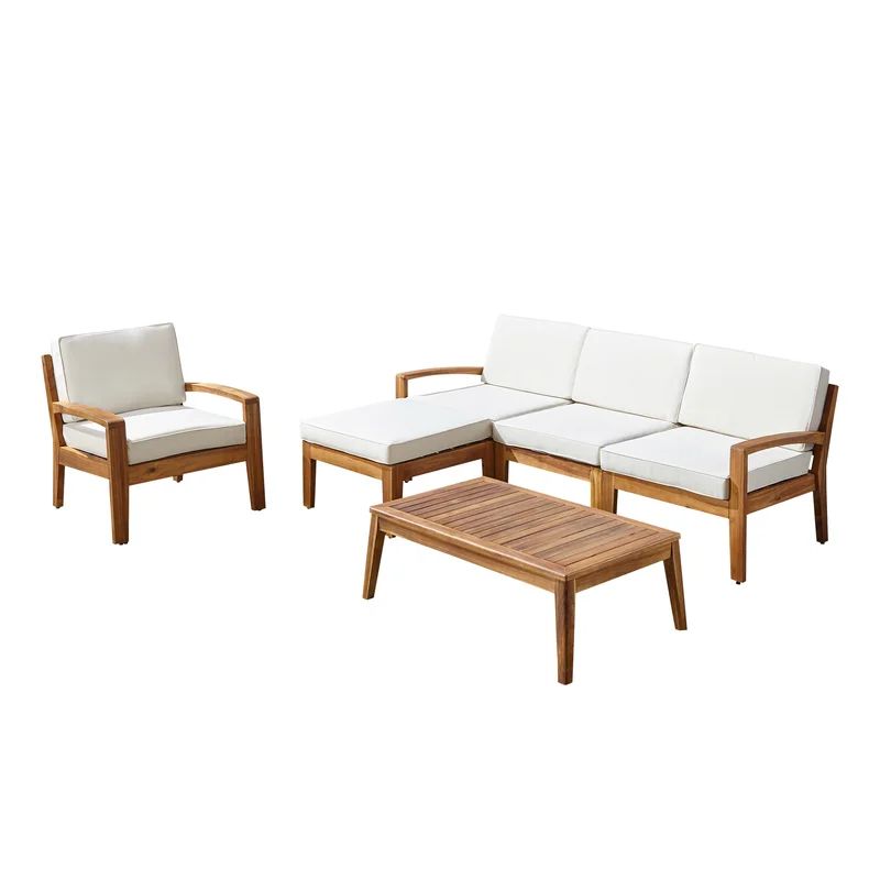 Bellevue Solid Wood 5 - Person Seating Group with Cushions | Wayfair North America