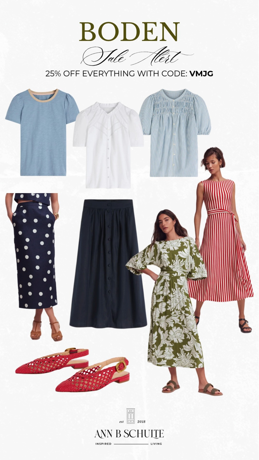 Boden is 25% off everything with code VMJG, making colorful classics even more fun to wear. Consider this your sign to refresh. 🌼🛍️✨
#Boden #BodenSale #25OffEverything #VMJG #SpringStyle #NewArrivals #OOTDInspo #LTKStyle #WardrobeRefresh #FashionFinds 

 #LTKootd #LTKSaleAlert