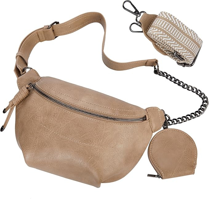 Fanny Packs Waist Bag for Women-Fashion Crossbody Bags Chest Purses Belt Bag with 2 Adjustable St... | Amazon (US)