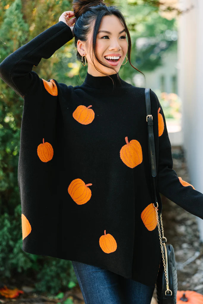 Quick Decisions Black Pumpkin Sweater | The Mint Julep Boutique