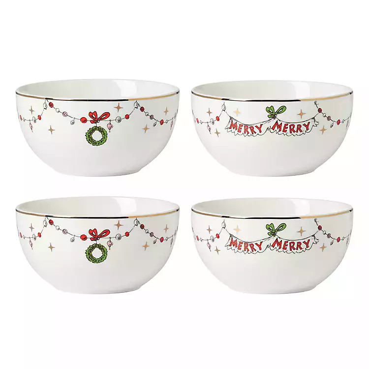Merry Grinchmas Dinner Bowls, Set of 4 | Kirklands Home | Kirklands