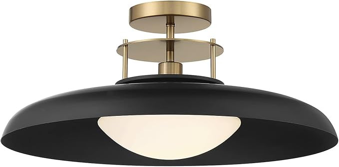 Savoy House 6-1685-1-143 Gavin Vintage Mid-Century Modern White Opal Metal Semi-Flush, 1-Light 60... | Amazon (US)