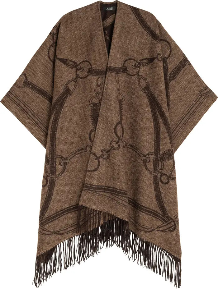 Equestrian Jacquard Oversized Ruana | Nordstrom