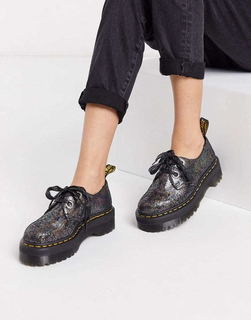 Dr Martens Holly shoe in pewter metallic-Silver | ASOS (Global)