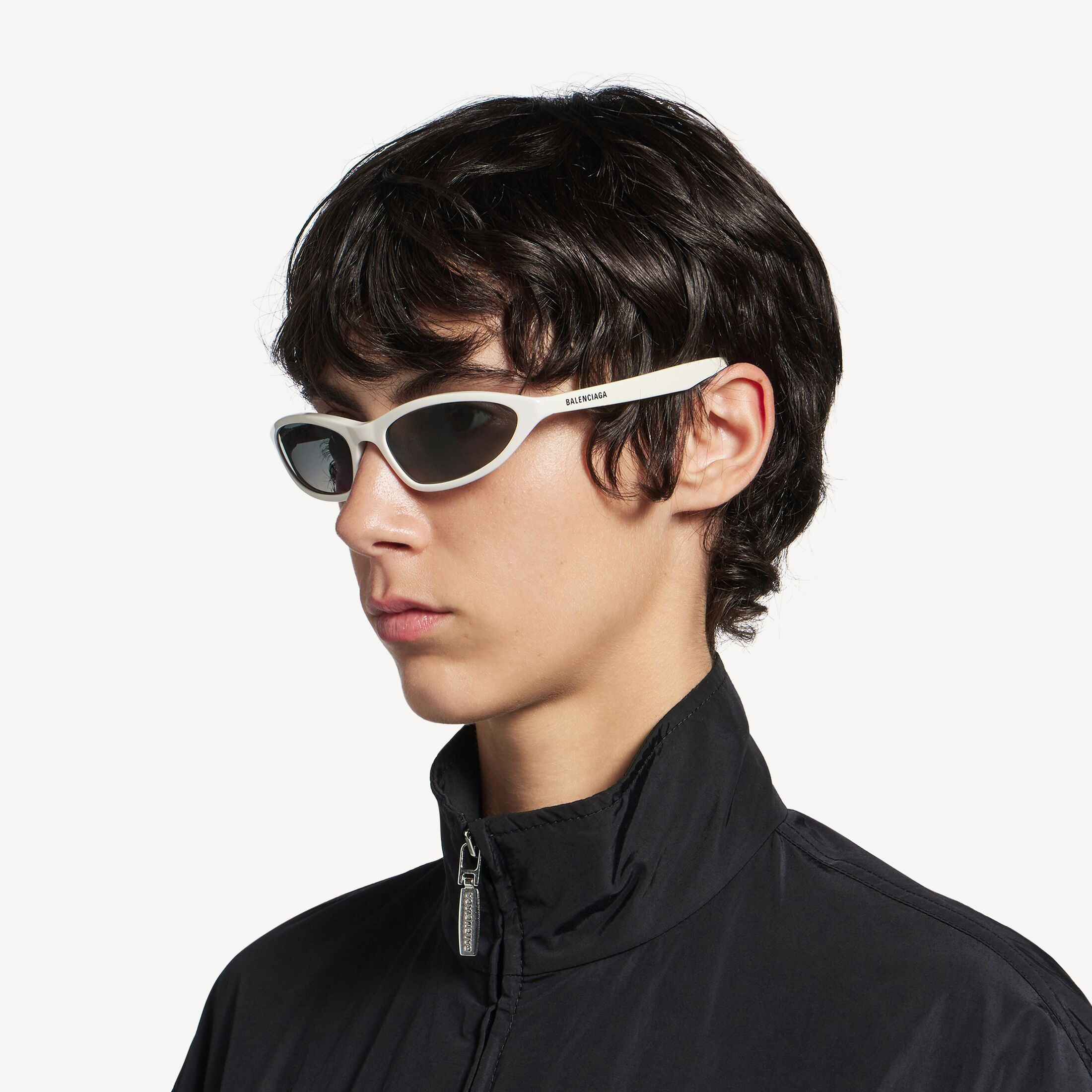 Neo Oval 2.0 Sunglasses in off white Eastman Acetate Renew, an acetate alternative partially made... | Balenciaga