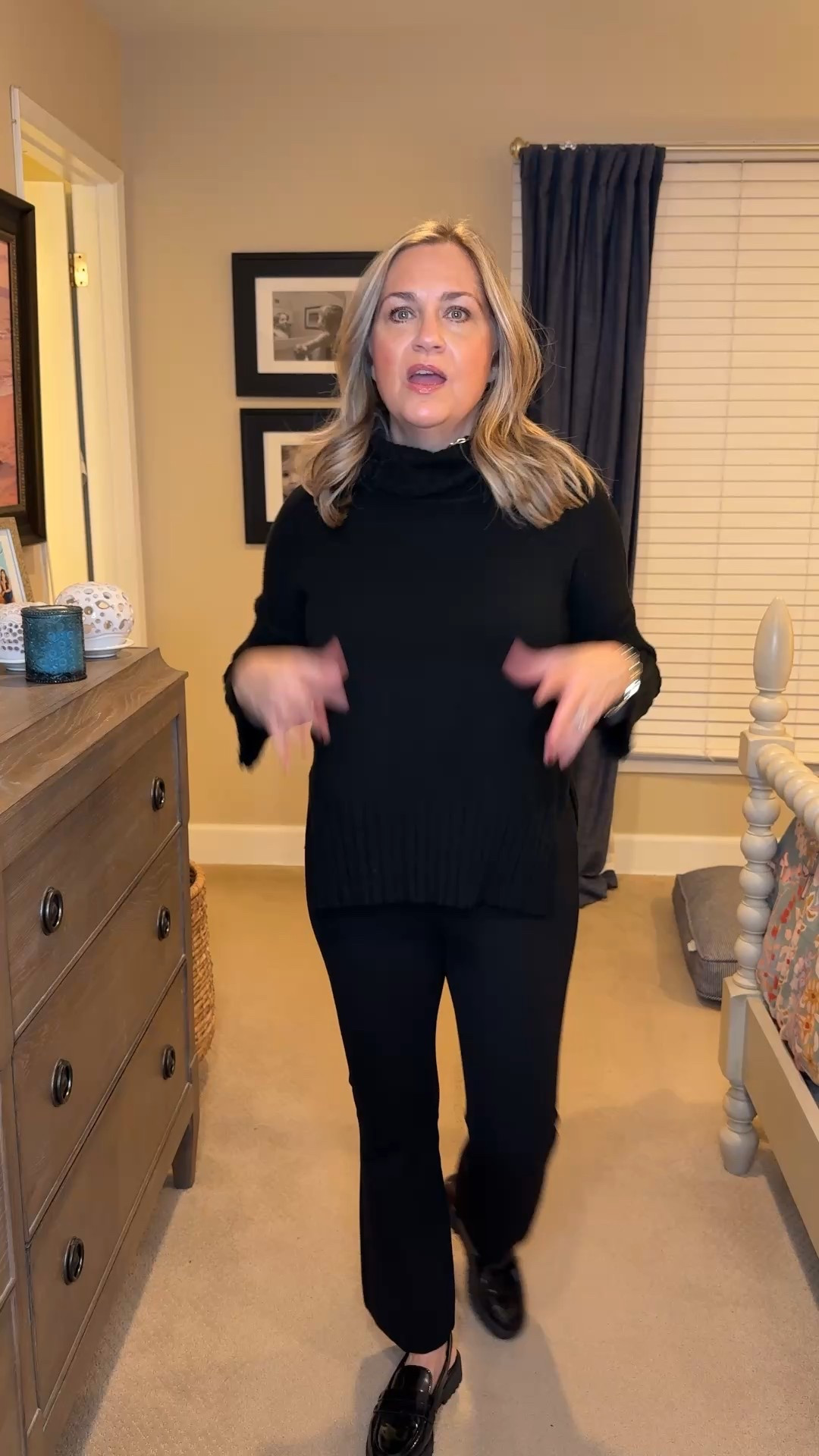 Here’s a tip, dress head to toe in the same color for a chic look. For me, I love all black. The exact pants I’m wearing are sold out but I have linked a very similar pair that I also own! 

#LTKootd #LTKPetite #LTKOver40