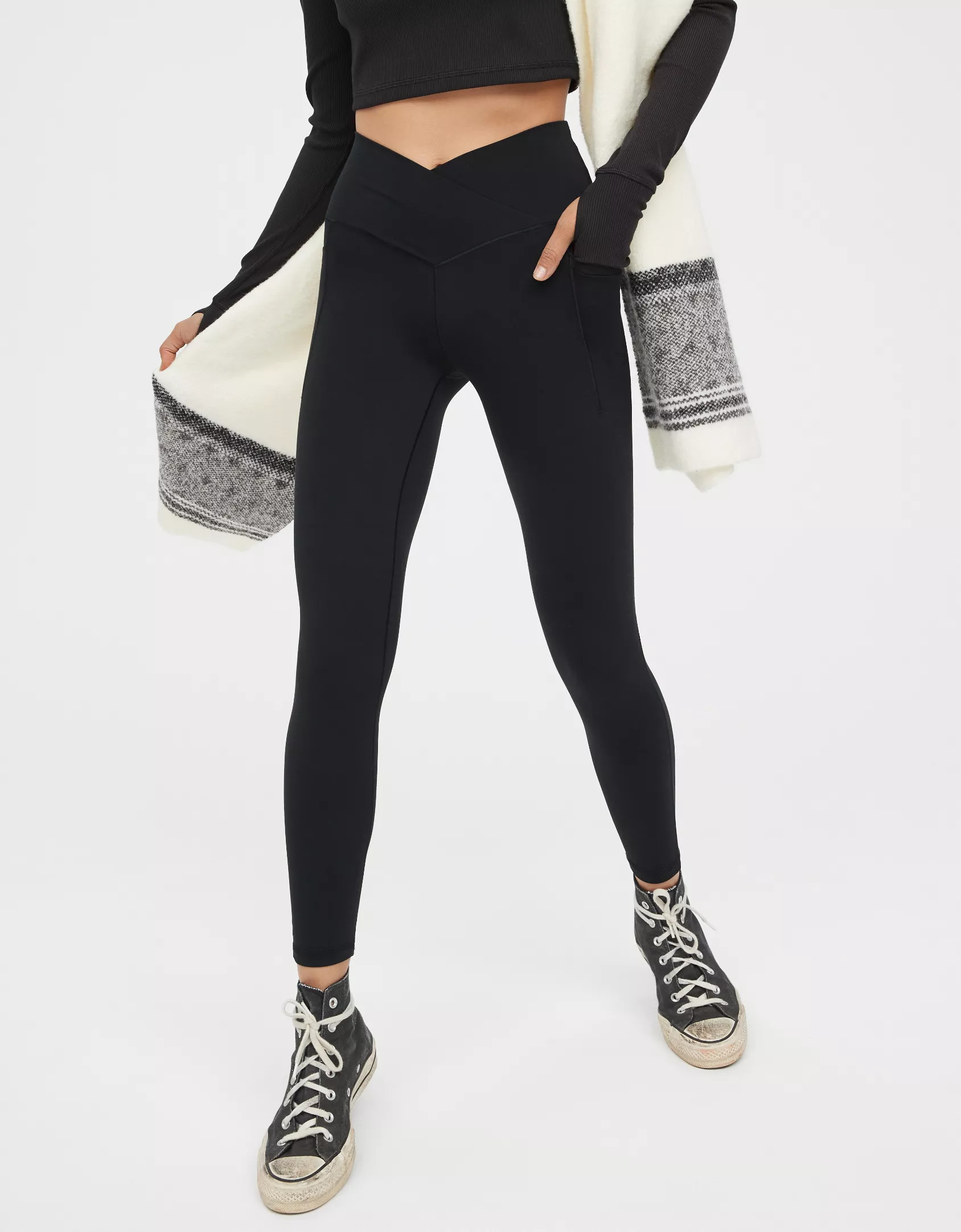OFFLINE By Aerie Real Me Xtra Crossover High Waisted Pocket Legging | Aerie