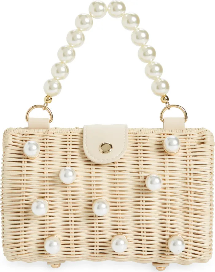 btb Los Angeles Willow Imitation Pearl Rattan Bag | Nordstrom | Nordstrom