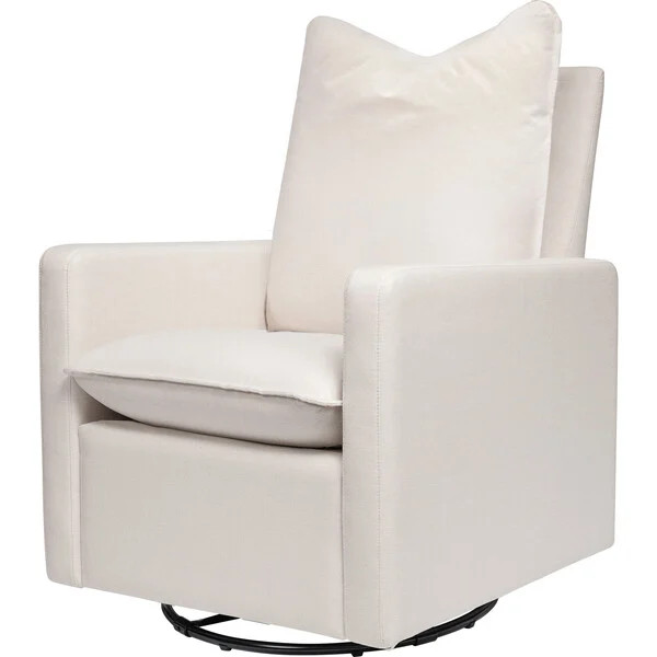 Cali Pillowback Swivel Glider, Cream Performance Eco-Weave | Maisonette