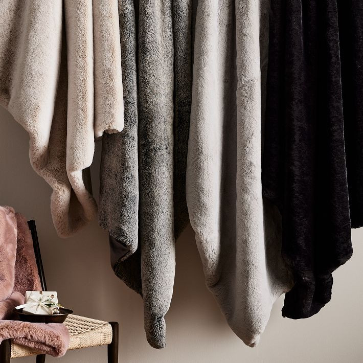 Faux Fur Chinchilla Throw | West Elm (US)