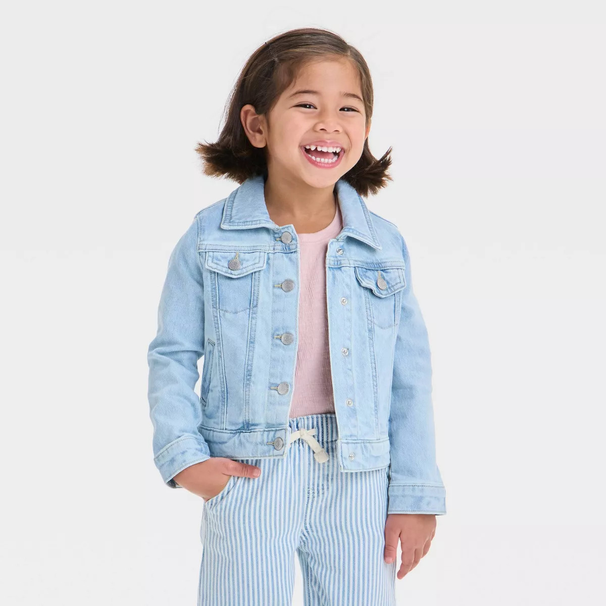 Toddler Girls' Light Wash Denim Jacket - Cat & Jack™ Light Wash | Target
