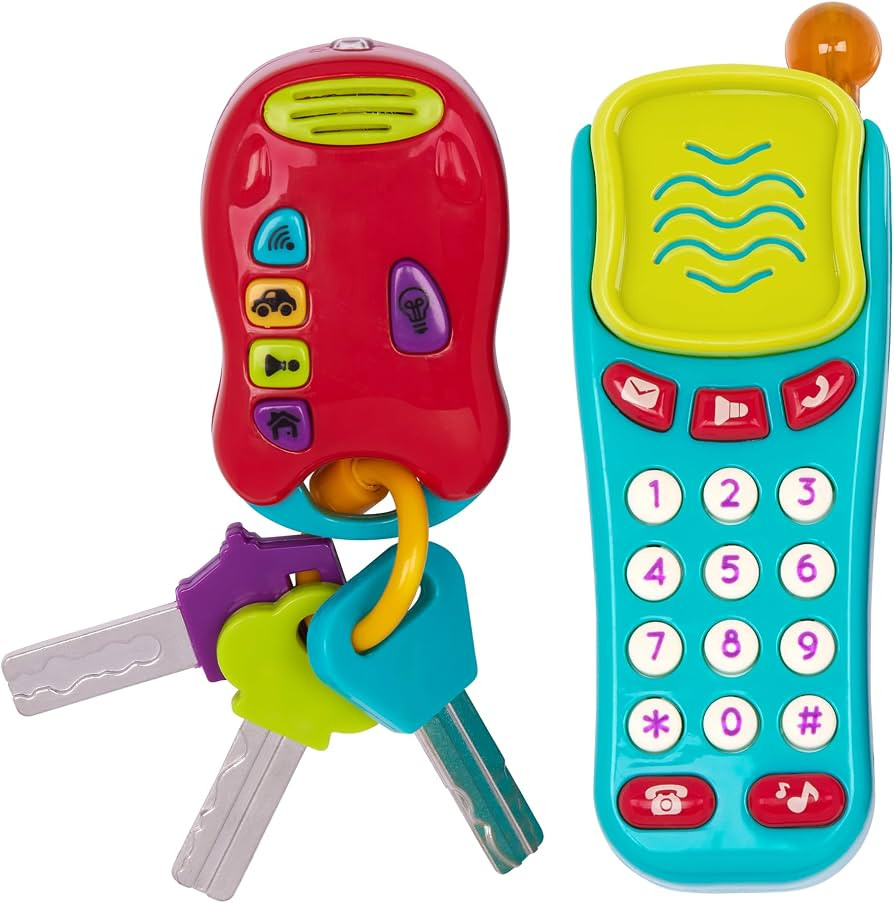 Battat – Sensory Toys – Pretend Phone & Keychain – Toddler Light-Up Phone – Toy Car Keys ... | Amazon (US)