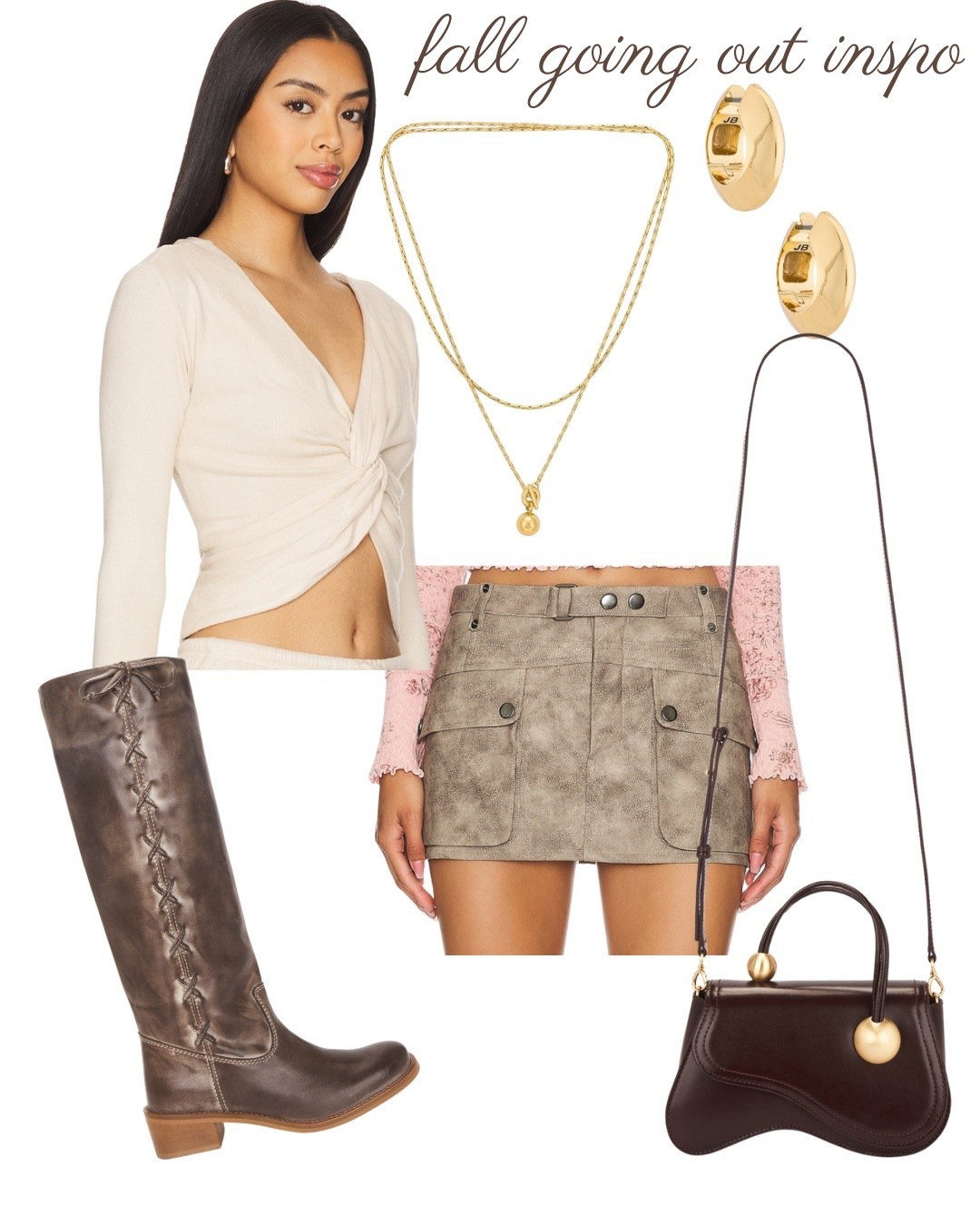 Fall Outfit Inspo!!🤎

Revolve, skirt, cream top, brown boots, brown purse, shoulder purse, gold necklace, gold hoops 

#LTKStyleTip #LTKSeasonal