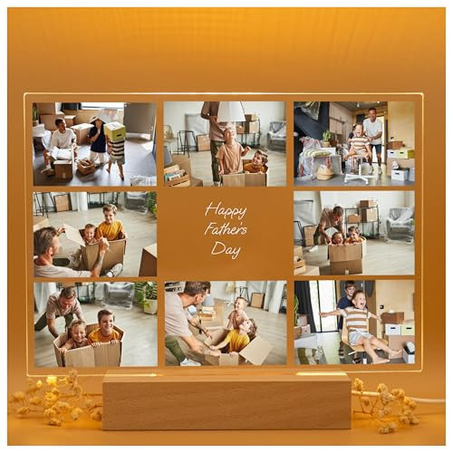 LED Acrylic Gifts for a Dad Customized - Personalized Fathers Day/Unique Birthday Gift Dad from Kids - Photo Fathers Day Present From Daughter | Amazon (US)