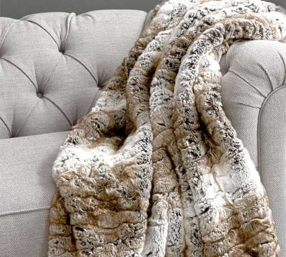 Faux Fur Textured Ombre Throw | Pottery Barn (US)