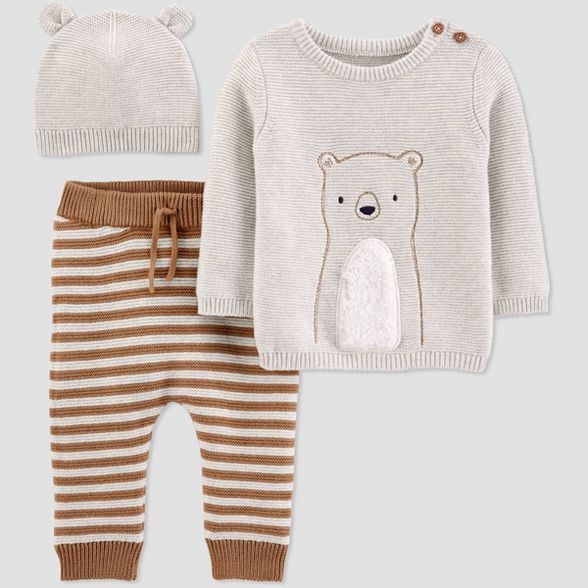 Baby Boys' Bear 3pc Top & Bottom Set - Just One You® made by carter's Brown | Target