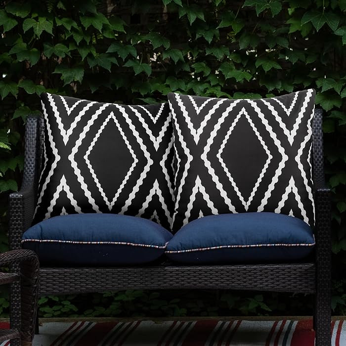 Outdoor Waterproof Throw Pillow Covers Set of 2 Boho Geometric Pillows Cover for Patio Garden 20 ... | Amazon (US)