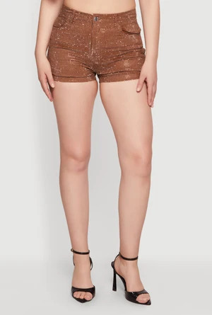 Trendy Rhinestone Shorts | Rainbow Shops