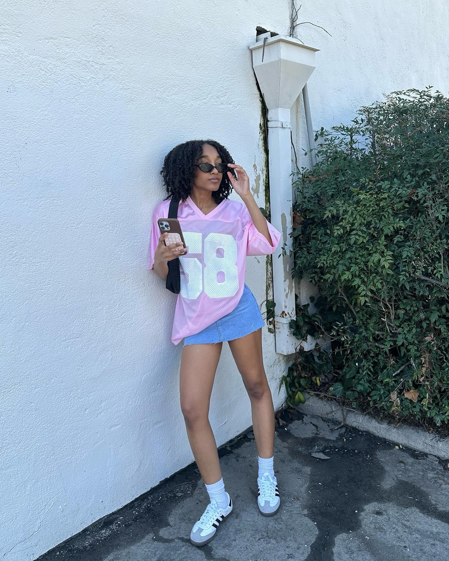 big shirts & denim minis 🏈🌸🎀
