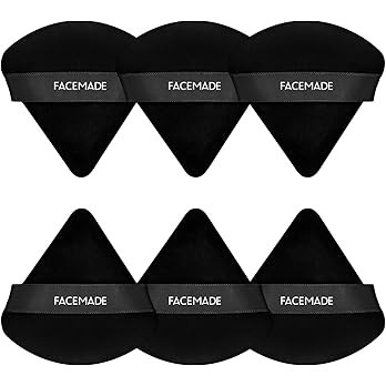 FACEMADE 6 Pieces Face Powder Puff with a Travel Case, Soft Makeup Puff with a Container, Triangl... | Amazon (US)