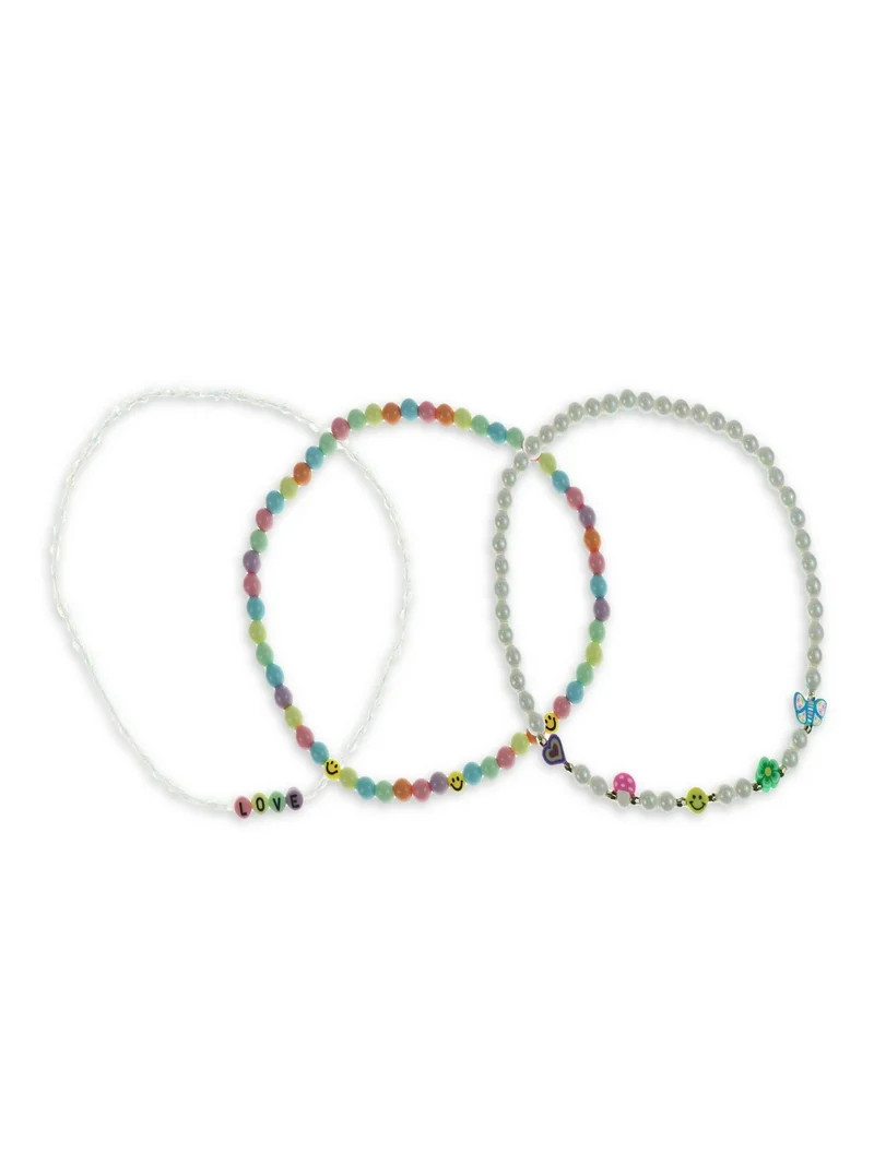 Wonder Nation Kids Love and Mushroom Icon Multi-Strand Stretch Necklace Set, 3 Pack Multi-Color; ... | Walmart (US)