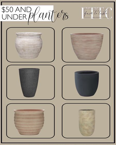 Indoor/Outdoor Planters $50 or less. Follow @farmtotablecreations on Instagram for more inspiration.

allen + roth 16-in W x 13.85-in H White Wash Terracotta Mixed/Composite Traditional Indoor/Outdoor Planter. allen + roth 15.8-in W x 12-in H White Wash Terracotta Resin Traditional Indoor/Outdoor Planter. allen + roth 12-in W x 9.4-in H Off-white Mixed/Composite Traditional Indoor/Outdoor Planter. Origin 21 9.75-in W x 17.75-in H Light Aged Ivory Mixed/Composite Contemporary/Modern Planter. allen + roth 15.28-in W x 21.71-in H Black Resin Contemporary/Modern Indoor/Outdoor Planter. KANTE 10-in W x 9-in H Charcoal Concrete Contemporary/Modern Indoor/Outdoor Planter. Patio Decor. Patio Furniture. 

#LTKfindsunder50 #LTKhome #LTKSeasonal