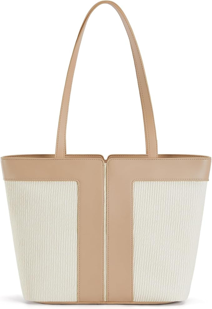 Missnine Quilted Tote Bags with Zipper, Vegan Leather Purses and Handbags for Women, Large Hobo S... | Amazon (US)