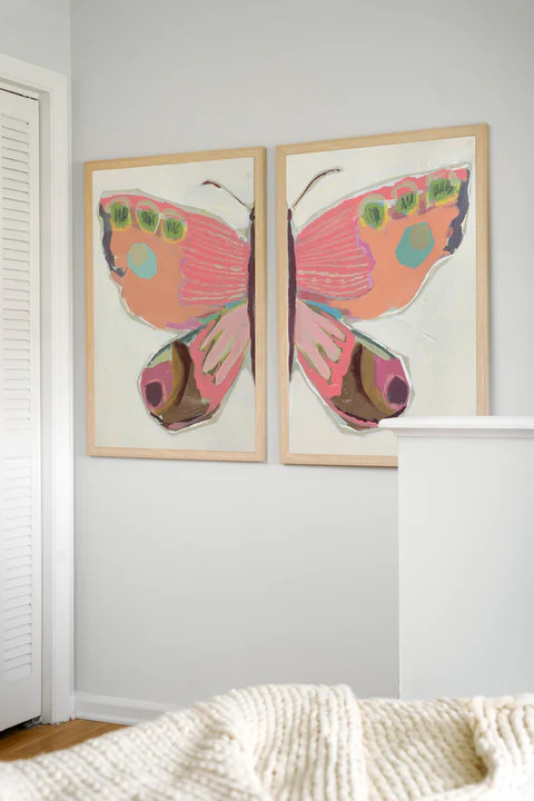 Rose Colored Lens Butterfly Split by Jenny Westenhofer Art Prints | Urban Garden Prints