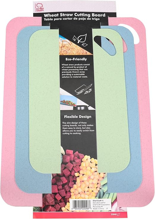 Chef Craft Eco Wheat Straw, Cutting Board, 3 Piece Set, Assorted | Amazon (US)