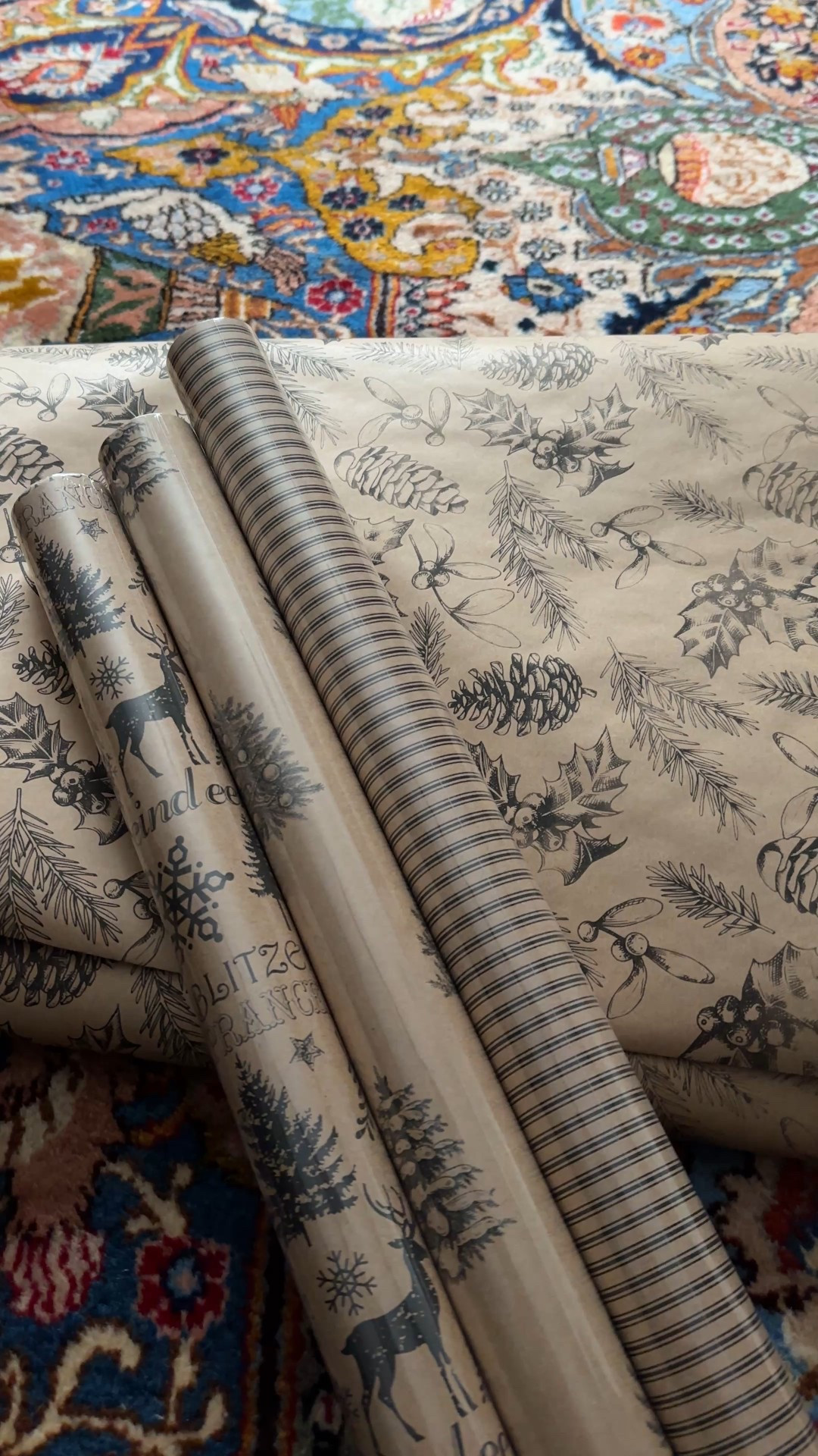 Cute retro vintage neutral wrapping paper. Very classic black illustration on Kraft paper.

#LTKHome #LTKHoliday #LTKGiftGuide