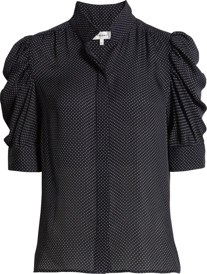 FRAME The Gillian Puff Sleeve Silk Blouse | Nordstrom | Nordstrom