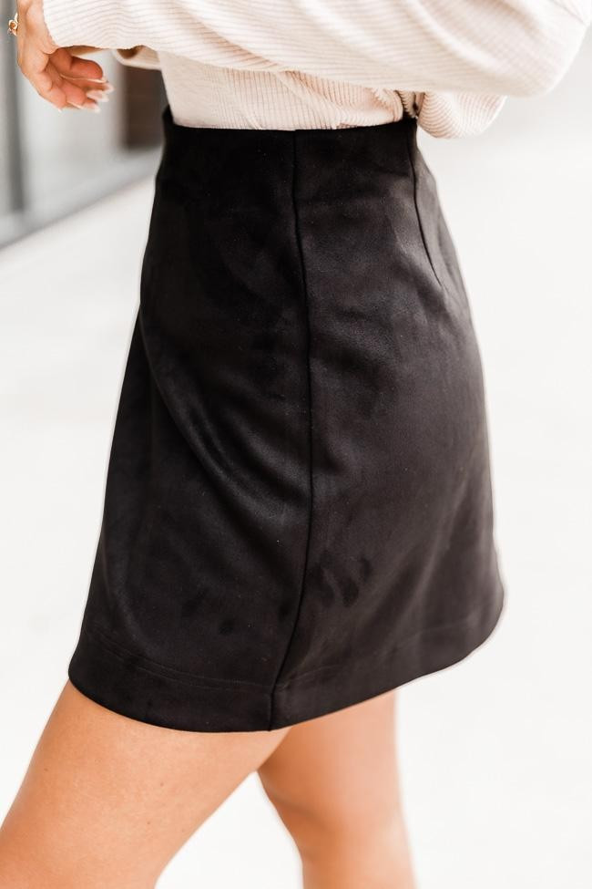 Beautiful Sound Black A-Line Suede Skirt | The Pink Lily Boutique
