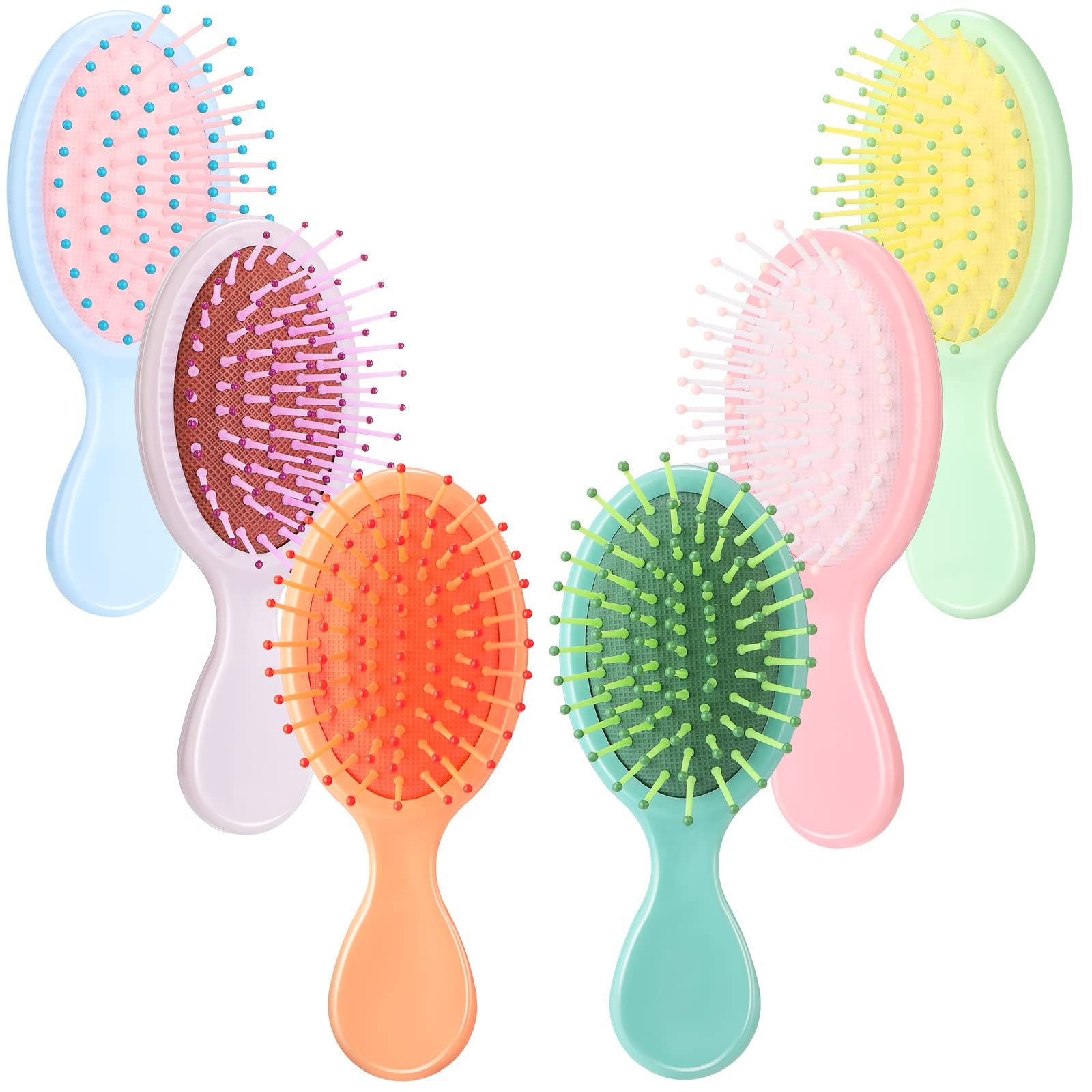 Epakh 6 Pack Mini Wet Hair Brush Travel Detangling Brush Kids Detangler Hair Brushes Toddler Baby... | Amazon (US)