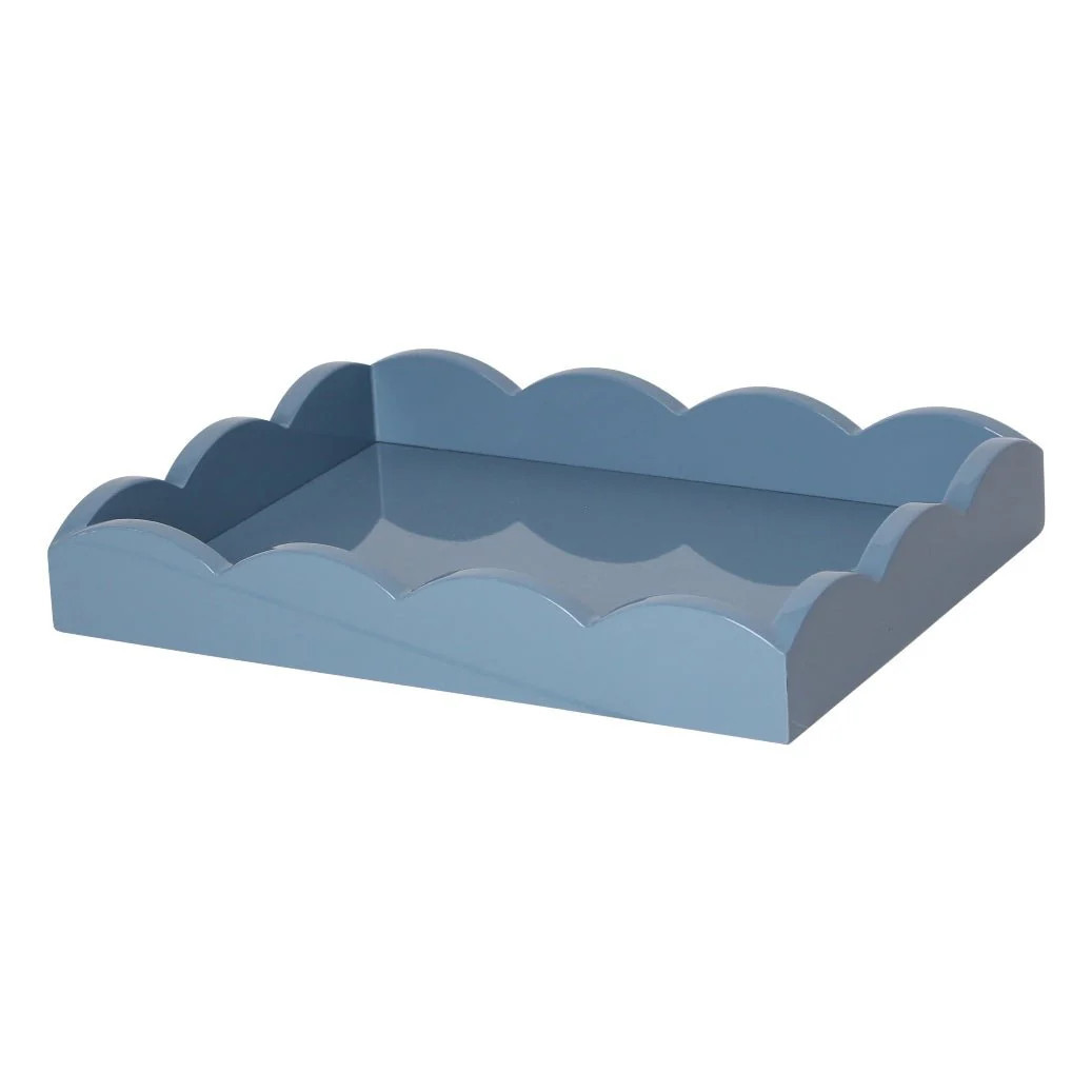 Chambray Blue Small Lacquered Scallop Tray - Limited Edition | Addison Ross UK