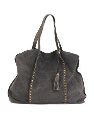 Made In Italy Suede Studded Slouchy Tote | Handbags | Marshalls | Marshalls