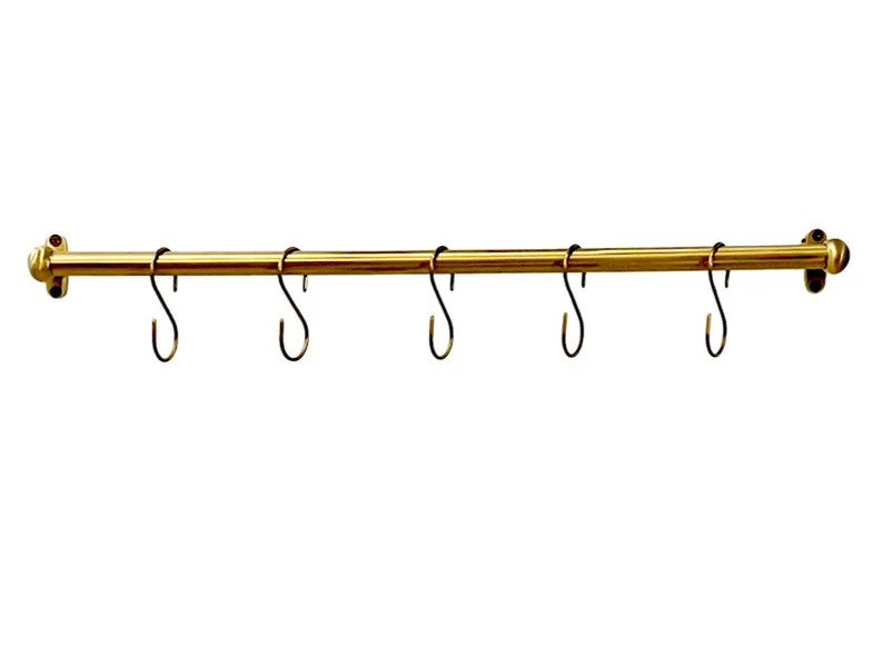 Burnished Unlacquered Brass Pot Rail With 5 s Hooks - Etsy | Etsy (US)