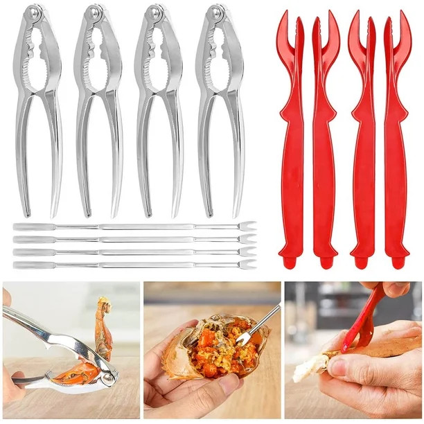 Qunalilene Small Table Set Indoor Crab Tools Forks Crackers Opener Lobster 12Pcs Nut Seafood Set ... | Walmart (US)