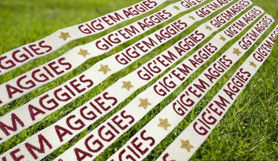 Aggies GIG'EM Beaded Purse Strap - Texas A&M Purse Straps, Handcrafted, Game Day, Stadium Approve... | Etsy (US)